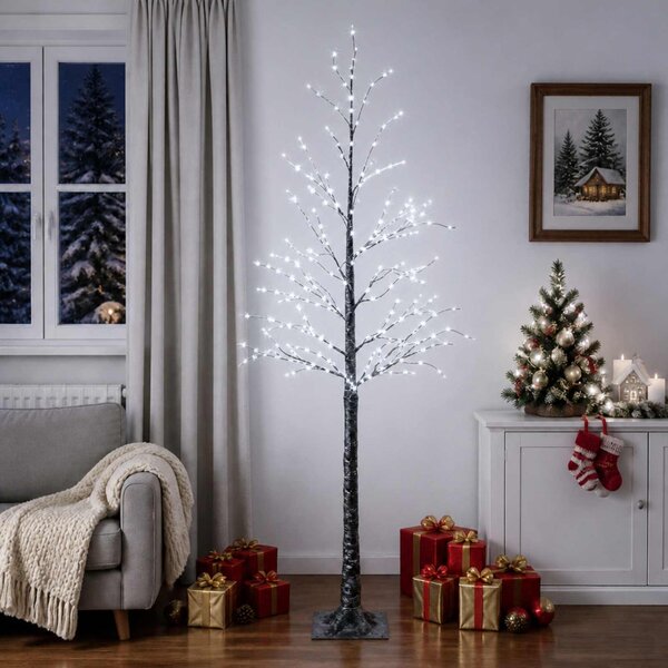 Havas LED-es karácsonyfa Barna 25 x 25 x 210 cm Műanyag 406 LED