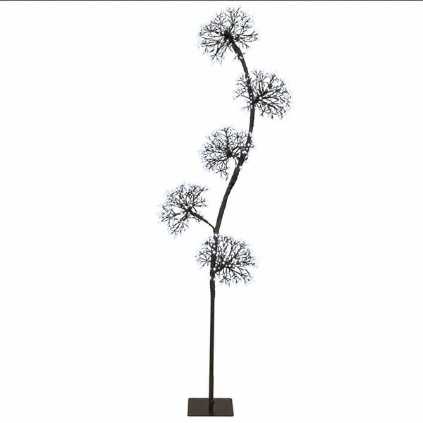 S-alakú LED-es karácsonyfa Fekete 20 x 20 x 175 cm Acél 840 LED