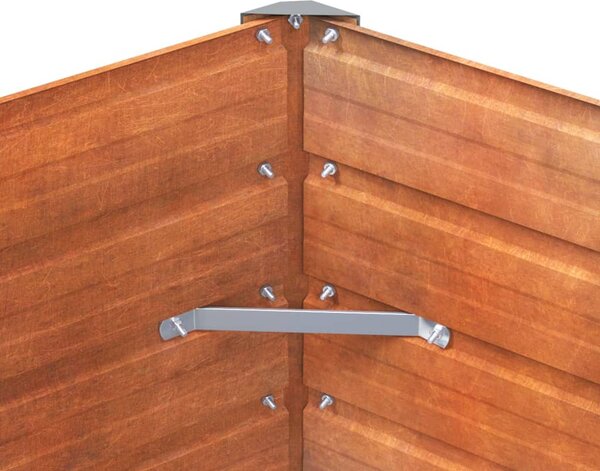 Rozsda színű corten acél kerti magaságyás 100 x 100 x 45 cm