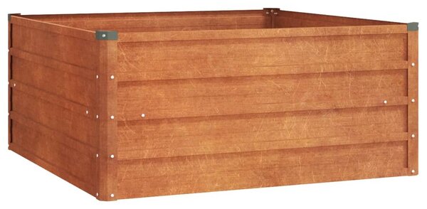 Rozsda színű corten acél kerti magaságyás 100 x 100 x 45 cm