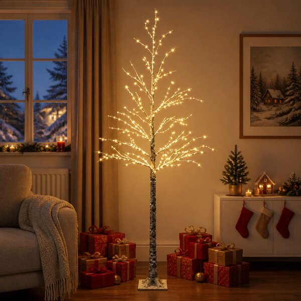 Havas LED-es karácsonyfa Barna 25 x 25 x 240 cm Műanyag 493 LED