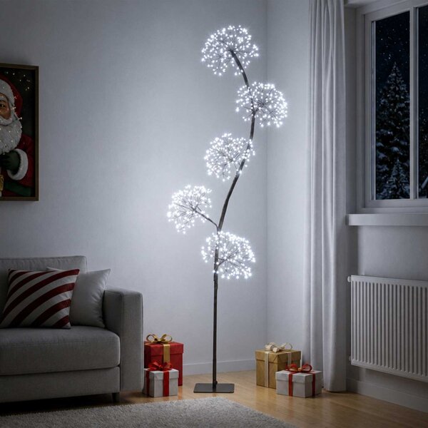 S-alakú LED-es karácsonyfa Fekete 20 x 20 x 175 cm Acél 840 LED