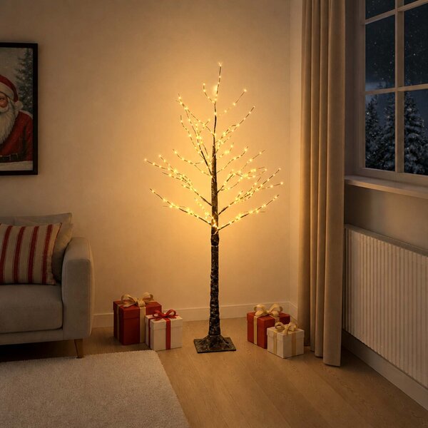 Havas LED-es karácsonyfa Barna 22 x 22 x 120 cm Műanyag 174 LED