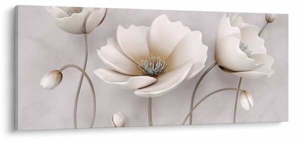 Fehér virágok képe (120x50 cm)