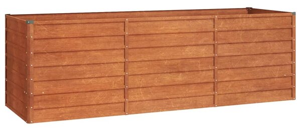 Rozsda színű corten acél kerti magaságyás 240 x 80 x 77 cm
