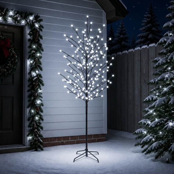 LED-es gömb karácsonyfa Fekete 47 x 210 cm Acél 250 LED