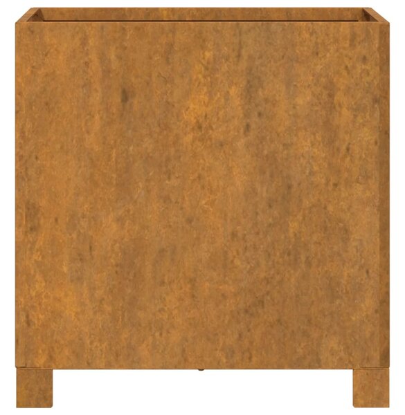 2 db rozsda színű corten acél növénytartó lábbal 40x40x40 cm