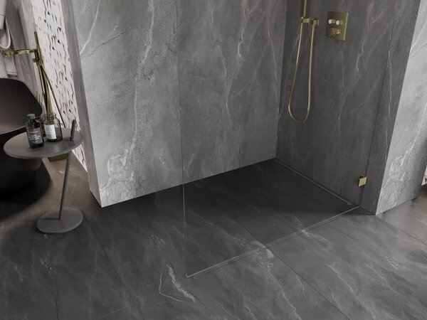 Mexen Lunar zuhanyfal Walk-in jobb 60 x 200 cm, átlátszó 8 mm, arany - 830-060-000-50-00-P
