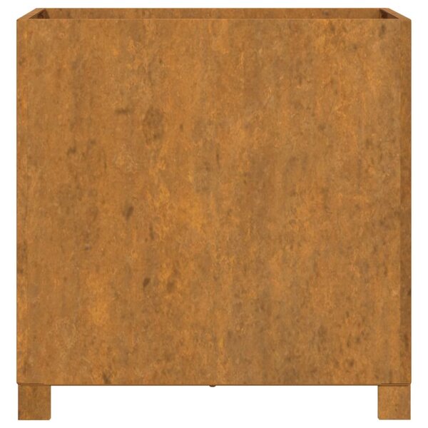 Rozsda színű corten acél növénytartó lábbal 50 x 50 x 50 cm