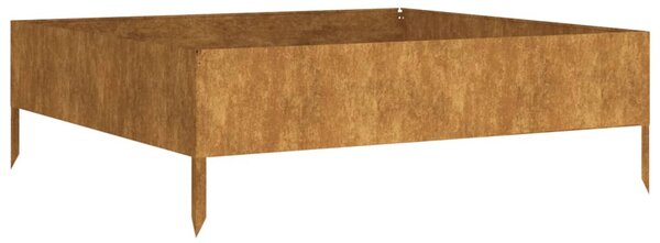 Corten acél kerti magaságyás 100x100x33,5 cm