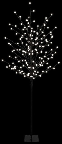 LED-es gömb karácsonyfa Fekete 150 cm Acél 185 LED