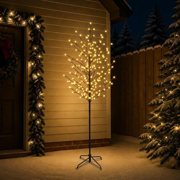 LED-es gömb karácsonyfa Fekete 210 cm Acél 250 LED