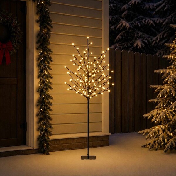 LED-es gömb karácsonyfa Fekete 18 x 18 x 120 cm Acél 150 LED