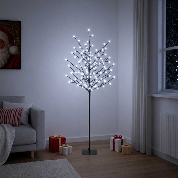 LED-es gömb karácsonyfa Fekete 18 x 18 x 120 cm Acél 150 LED