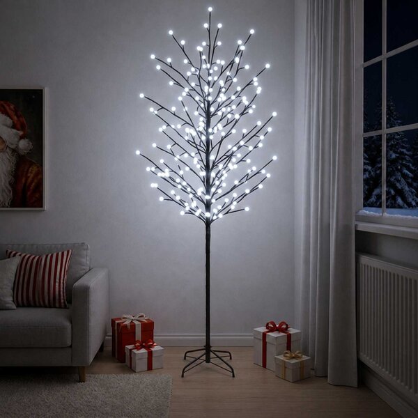 LED-es gömb karácsonyfa Fekete 47 x 210 cm Acél 250 LED