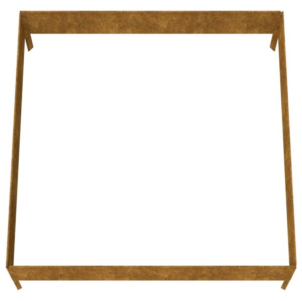 Corten acél kerti magaságyás 100x100x33,5 cm