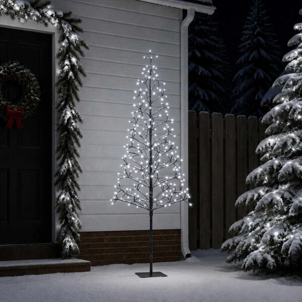 LED-es karácsonyfa Fekete 180 cm Acél 196 LED