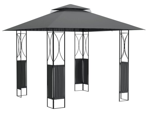 Antracitszürke acélpavilon tetővel 300 x 300 x 270 m