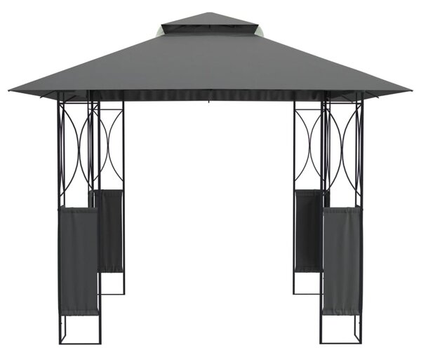 Antracitszürke acélpavilon tetővel 300 x 300 x 270 m