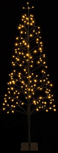 LED-es karácsonyfa Fekete 150 cm Acél 164 LED