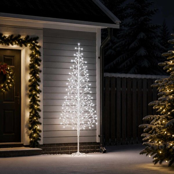 LED-es karácsonyfa Fehér 47 x 210 cm Acél 228 LED
