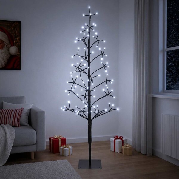 LED-es karácsonyfa Fekete 18 x 18 x 120 cm Acél 140 LED