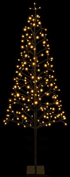 LED-es karácsonyfa Fekete 20 x 20 x 180 cm Acél 196 LED