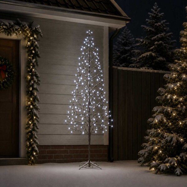 LED-es karácsonyfa Fekete 47 x 240 cm Acél 268 LED