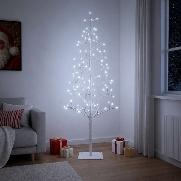 LED-es karácsonyfa Fehér 18 x 18 x 120 cm Acél 140 LED