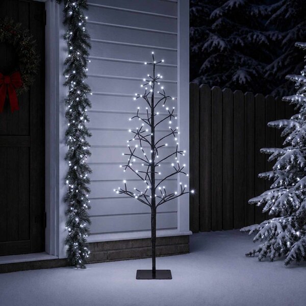 LED-es karácsonyfa Fekete 18 x 18 x 120 cm Acél 140 LED