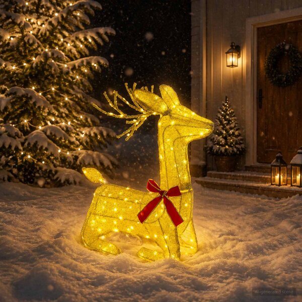 3D karácsonyi rénszarvas LOVIISA 140 LED Meleg fehér