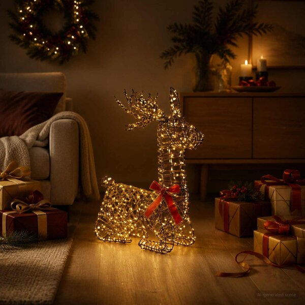 3D karácsonyi rénszarvas LOVIISA 140 LED Meleg fehér