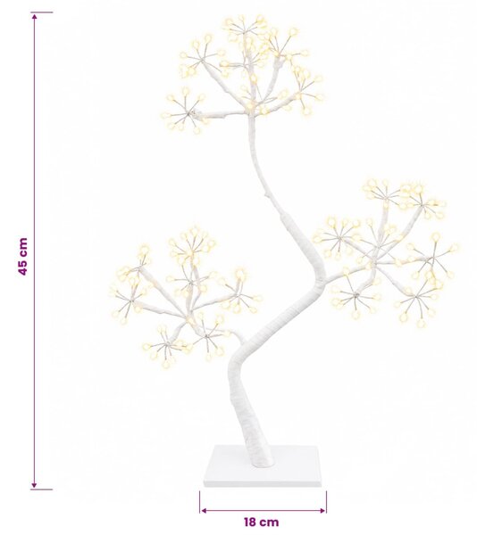S-alakú LED-es karácsonyfa 2 db Fehér 18 x 18 x 45 cm Acél