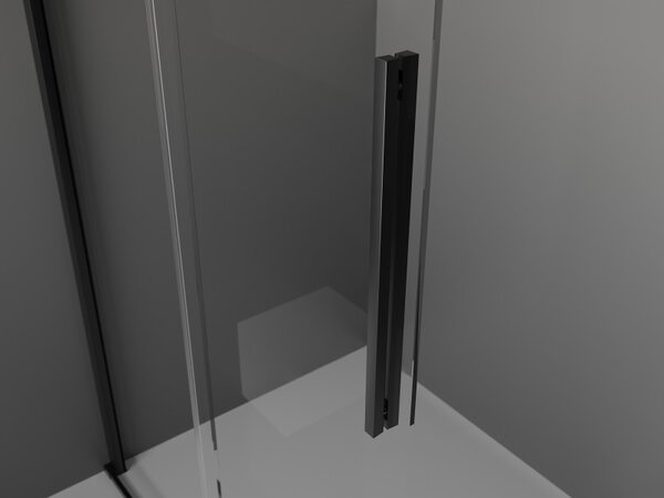 Mexen Velar, zuhany paraván tolóajtóval Walk-in 70 x 200 cm, 8mm szürke üveg, fekete matt, 871-070-000-43-70
