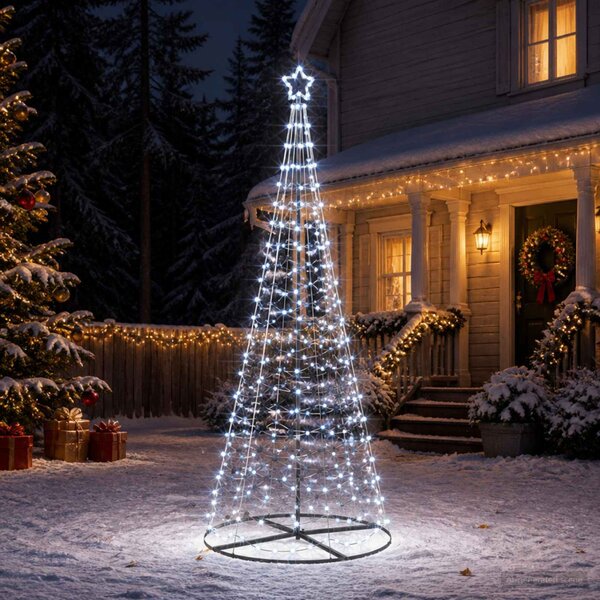 LED spirál karácsonyfa talppal EKENAS 250 cm 370 LED