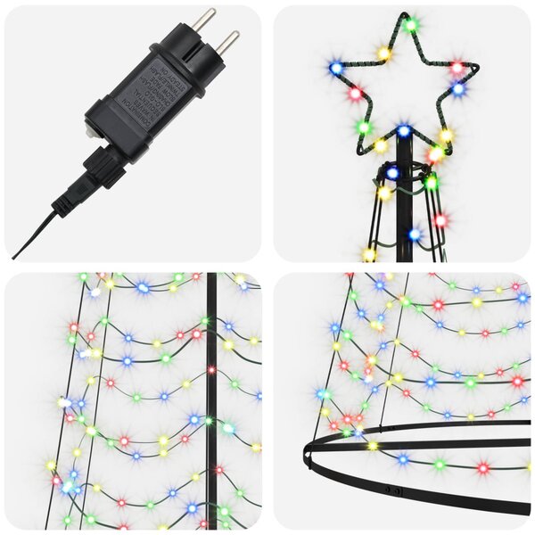 LED spirál karácsonyfa talppal EKENAS 500 cm 868 LED Többszínű