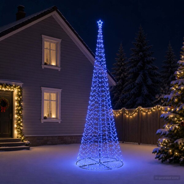 LED spirál karácsonyfa talppal EKENAS 500 cm 868 LED Kék