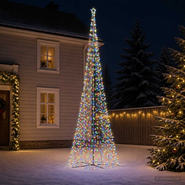 LED spirál karácsonyfa talppal EKENAS 500 cm 868 LED Többszínű