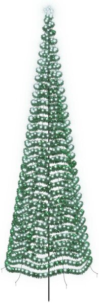 LED-es csillogó karácsonyfa földnyárssal EKENAS 500 cm 868 LED