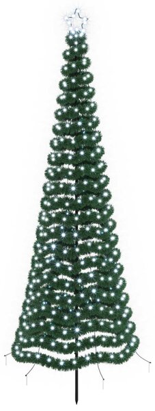 LED-es csillogó karácsonyfa földnyárssal EKENAS 250 cm 370 LED