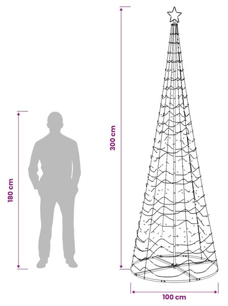 LED spirál karácsonyfa talppal EKENAS 300 cm 475 LED Kék