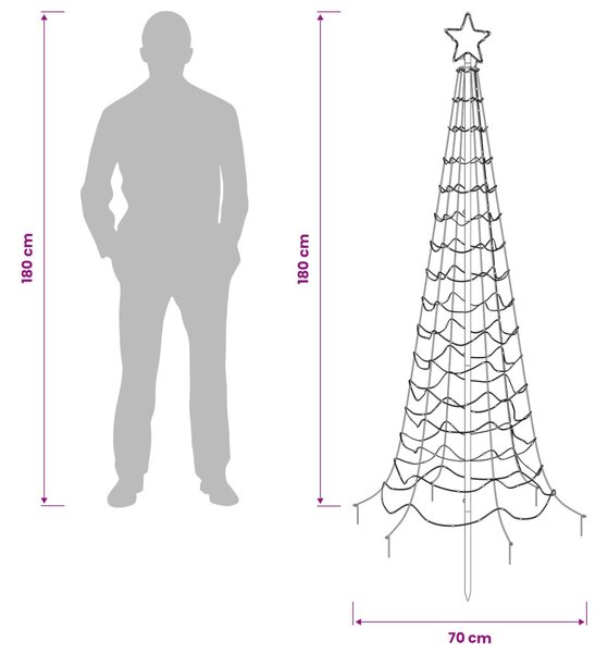 Spirális LED karácsonyfa földbe szúrható tüskével EKENAS 180 cm