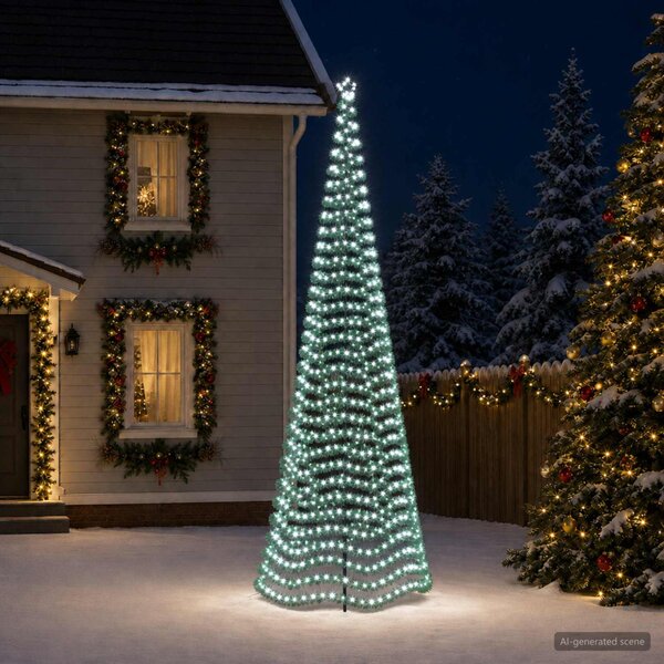 LED-es csillogó karácsonyfa földnyárssal EKENAS 500 cm 868 LED