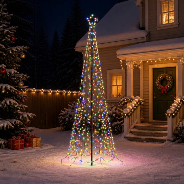 Spirális LED karácsonyfa földbe szúrható tüskével EKENAS 250 cm