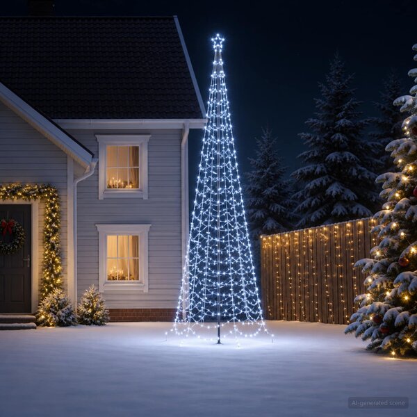 Spirális LED karácsonyfa földbe szúrható tüskével EKENAS 400 cm