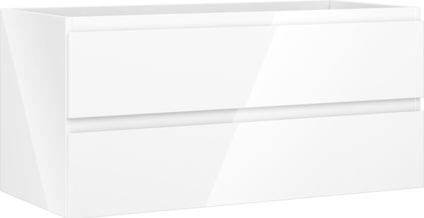 Mexen Orio, fürdőszobaszekrény 100 cm, 2 fiók, fényes fehér, 91A10-10047-2-BFF00