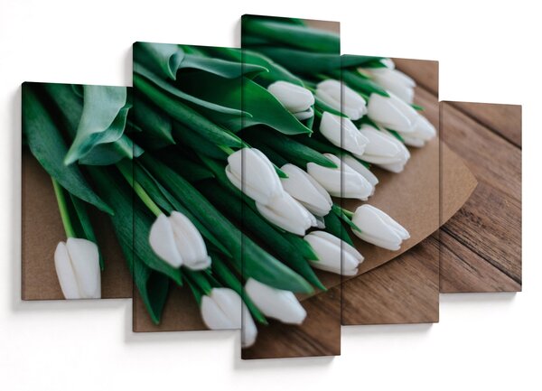 Egy csokor fehér tulipán képe (150x105 cm)