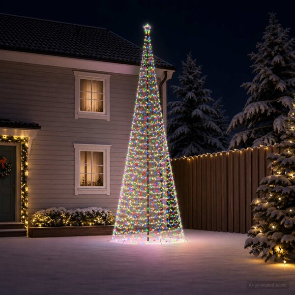 Spirális LED karácsonyfa földbe szúrható tüskével EKENAS 400 cm