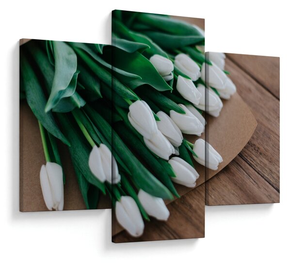 Egy csokor fehér tulipán képe (90x60 cm)