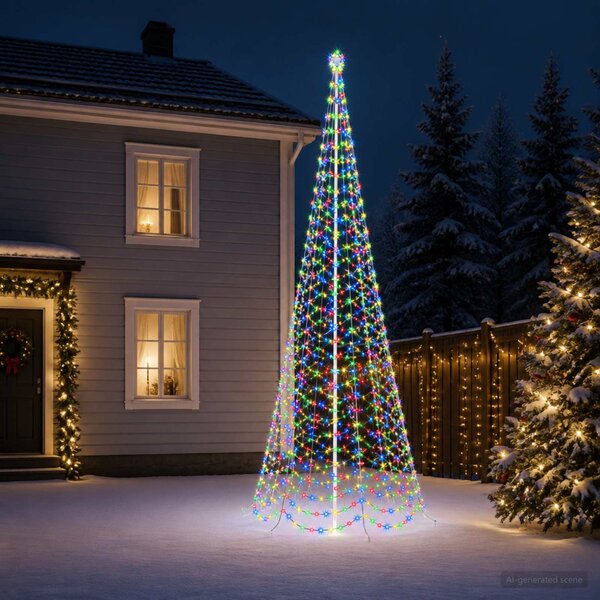 Spirális LED karácsonyfa földbe szúrható tüskével EKENAS 500 cm